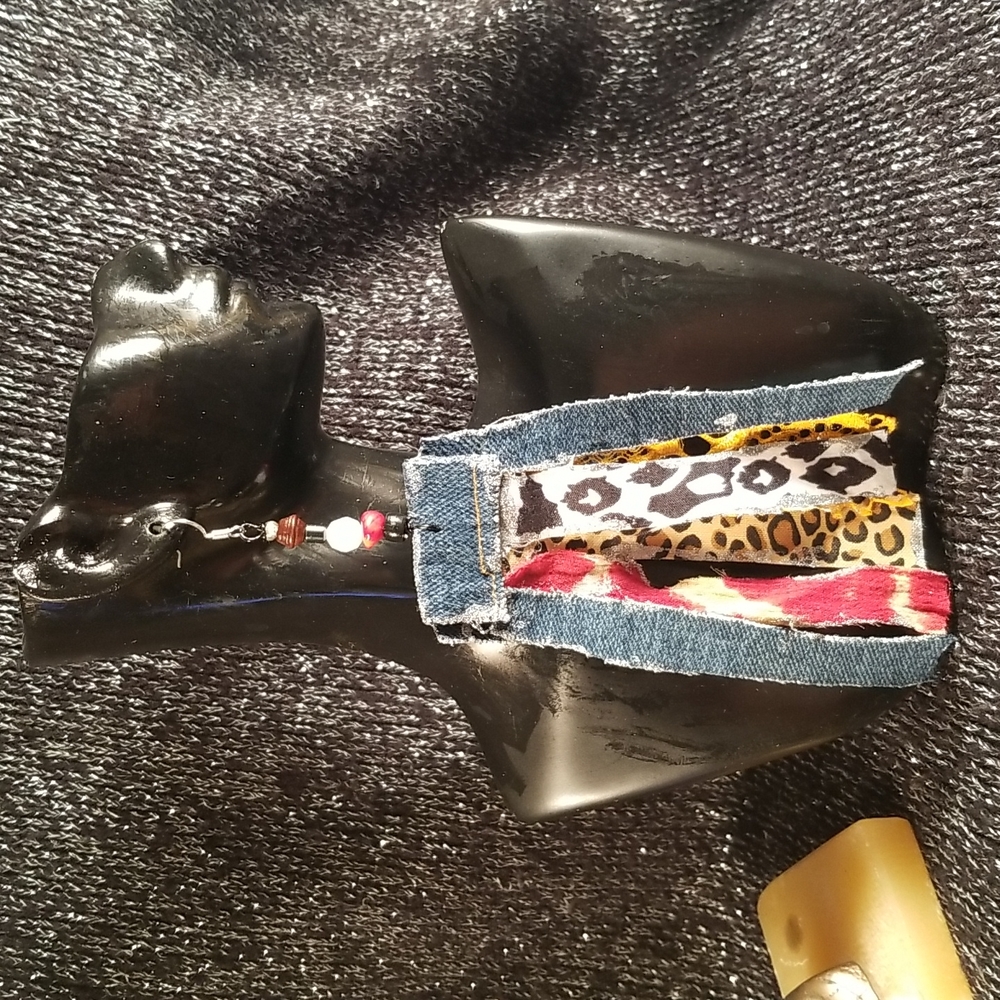 4 inches denim fabric strips bohemian style earrings